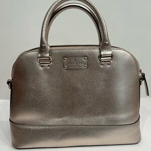 Kate Spade Metallic Gold Dome Satchel – Pebbled Leather